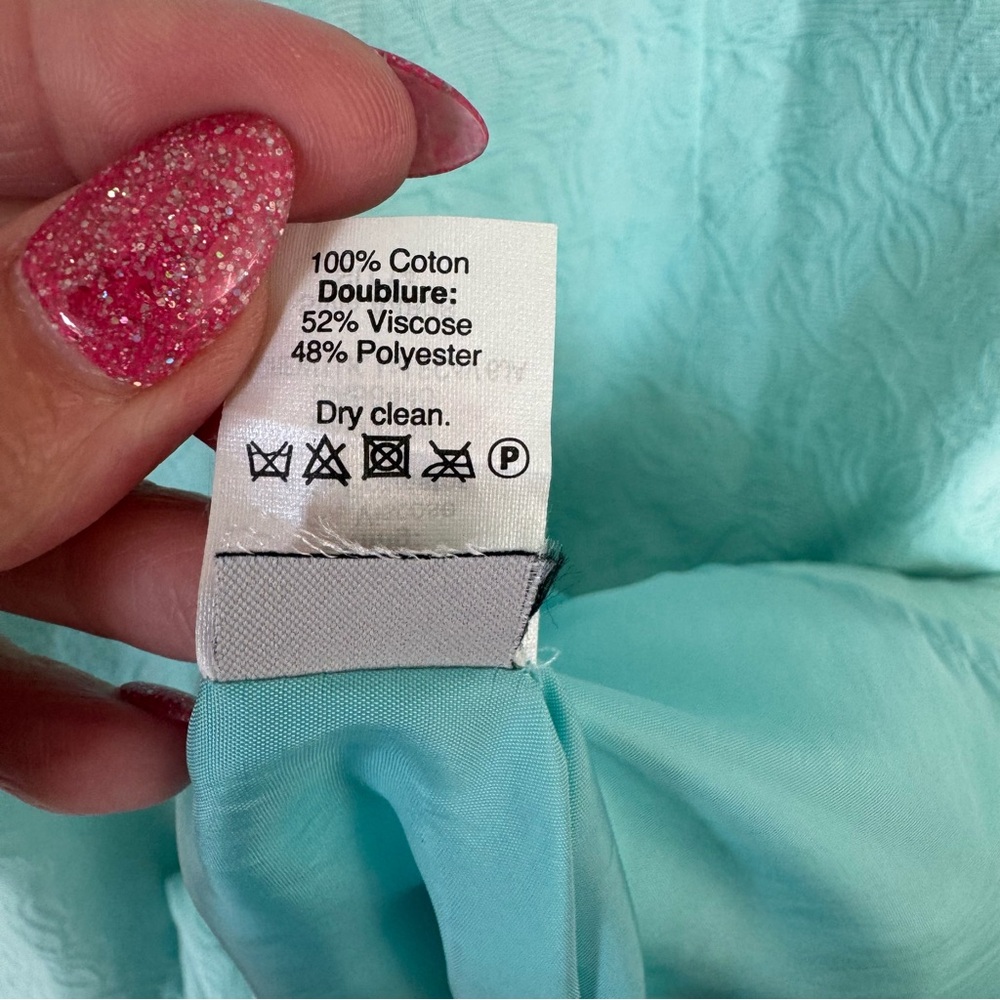 J. Crew Women's Matelasse Tiffany Blue Sheath Dress Aqua Size 8 $138 - Picture 7 of 10